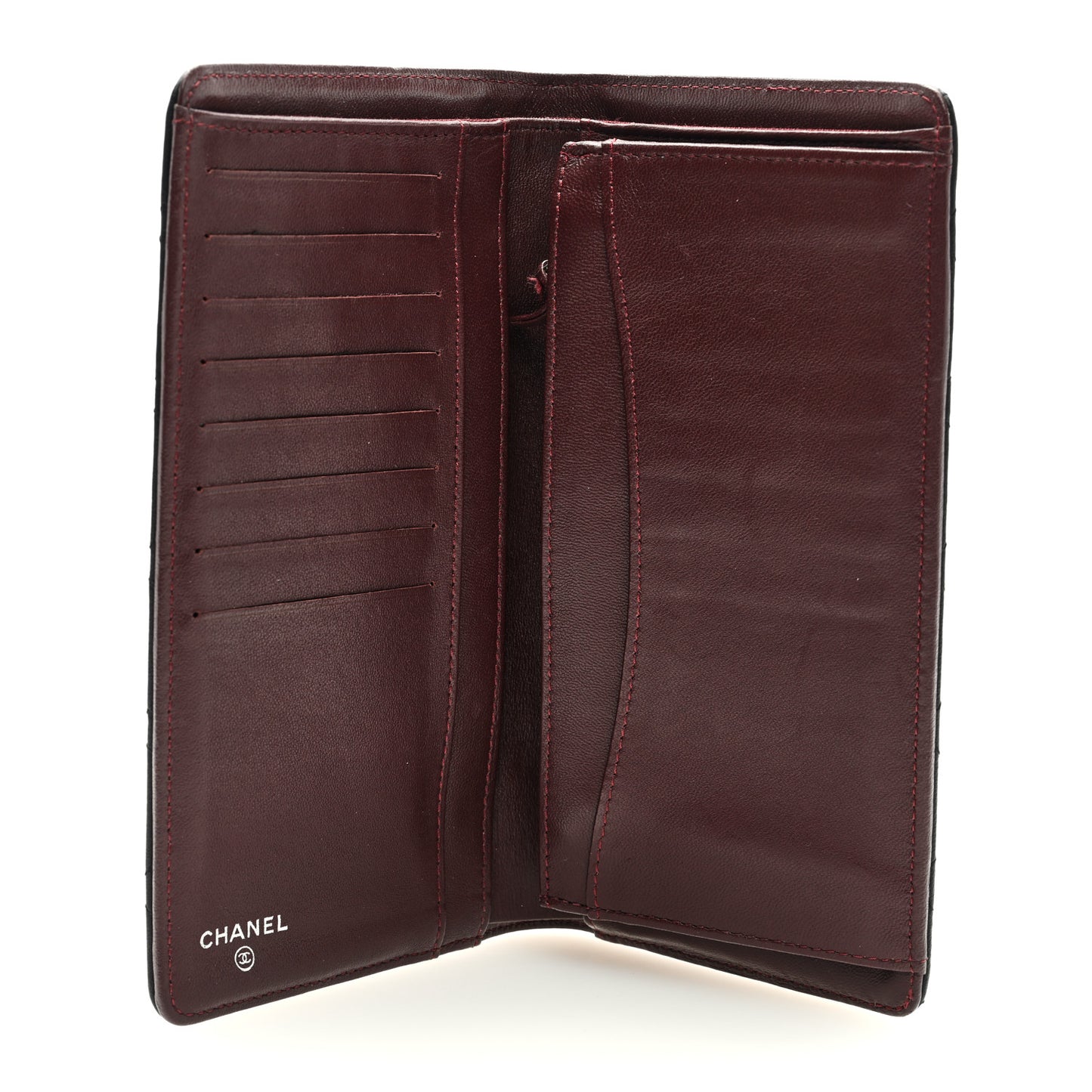 Lambskin Quilted Yen Wallet Black