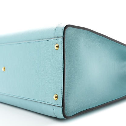 Gucci Wonka Grain Calfskin Medium Diana Tote Bag Dusty Azure Orange Fluo 11 of 16
