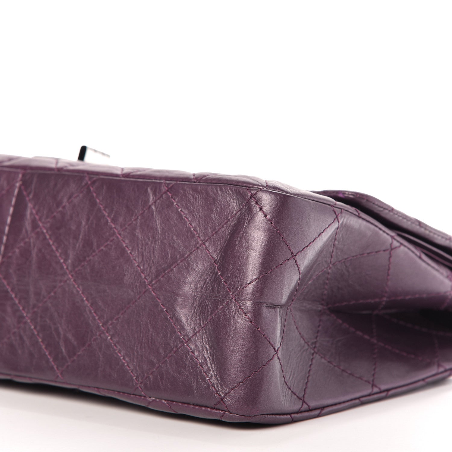 Chanel Aged Calfskin Quilted 2.55 Reissue 227 Flap Purple 7 of 9