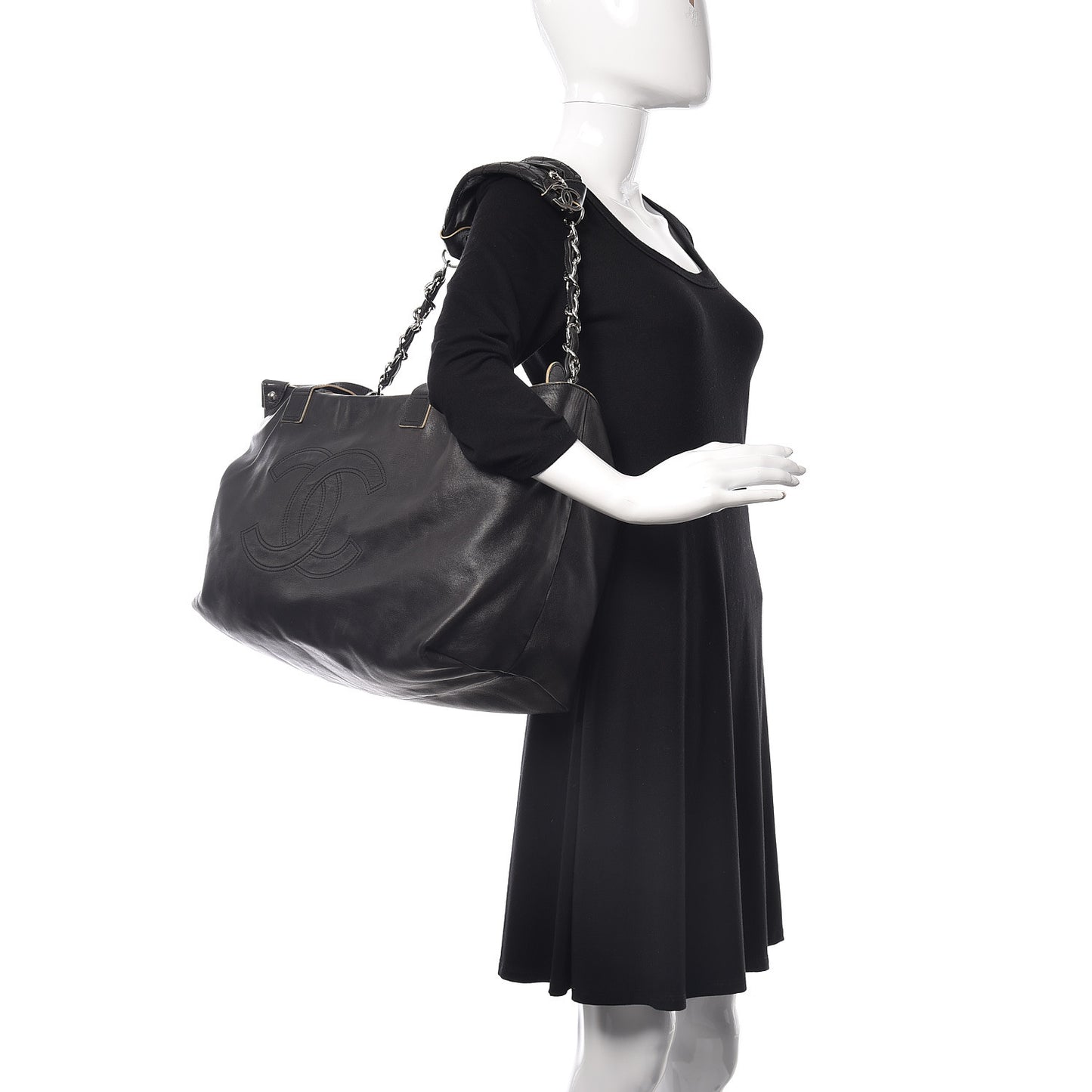 Calfskin CC Duffel Bag Black