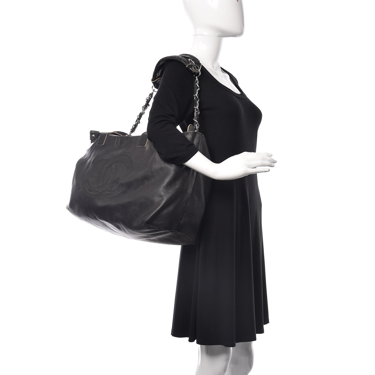 Chanel Calfskin CC Duffel Bag Black 2 of 17