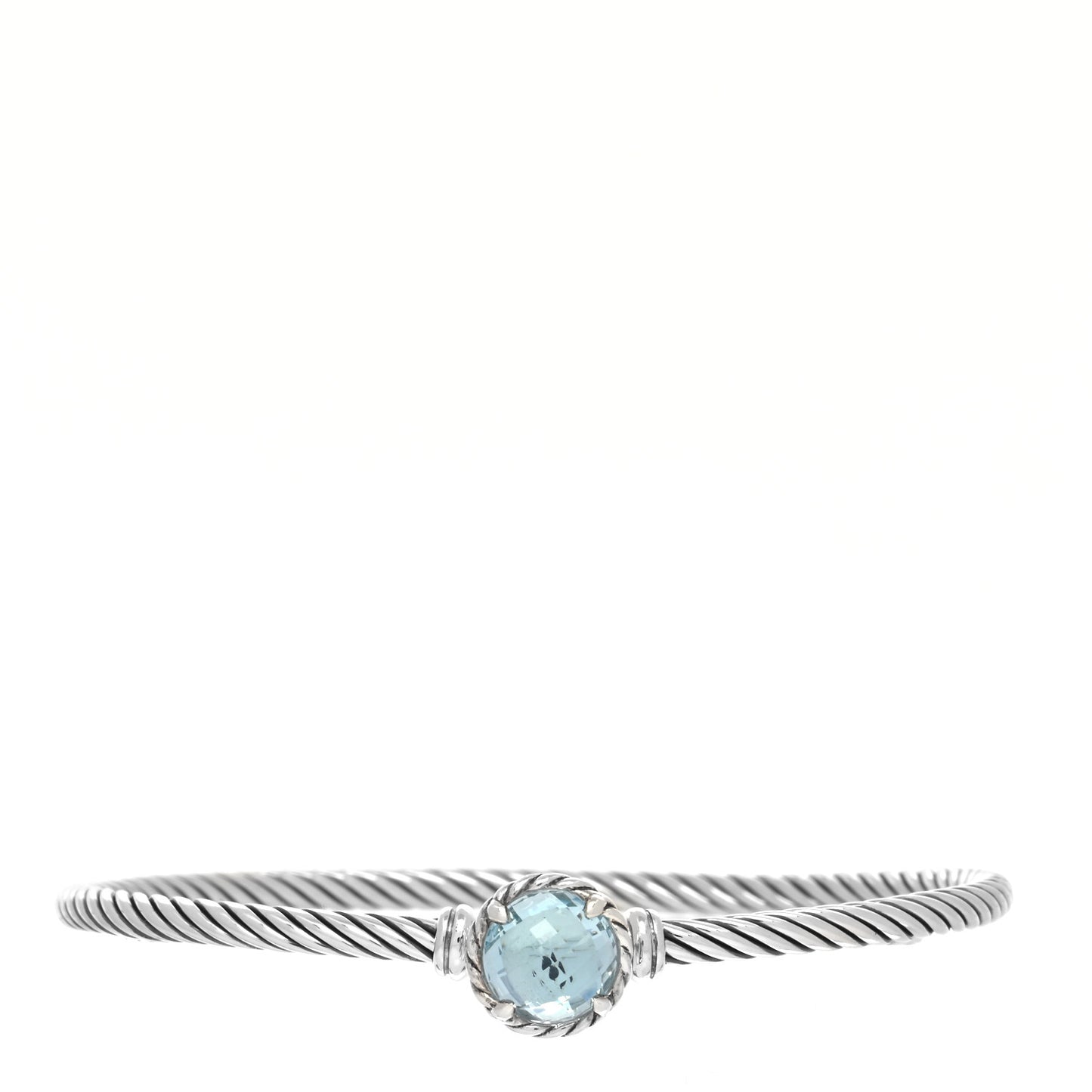Sterling Silver Blue Topaz 3mm Chatelaine Bracelet