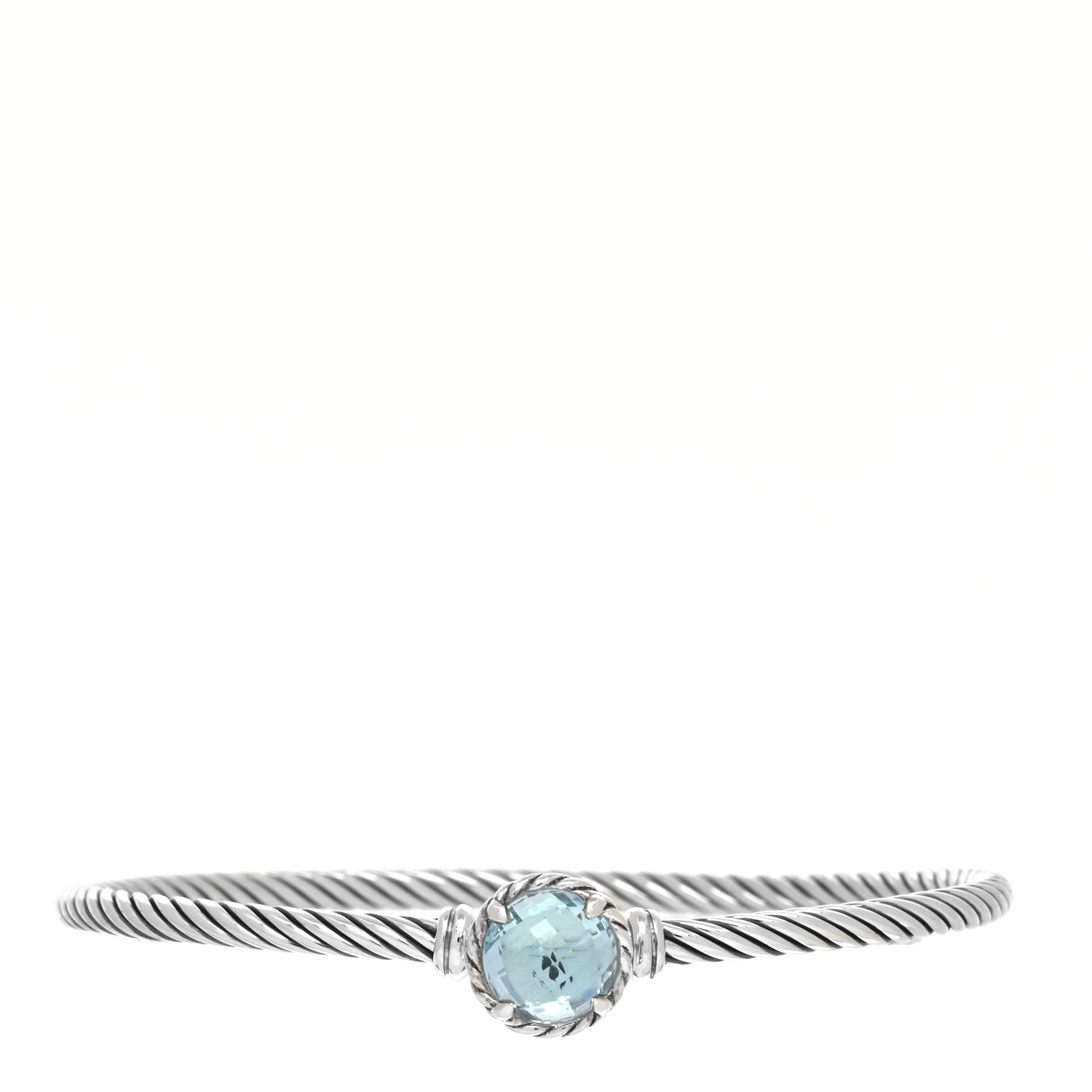 David Yurman Sterling Silver Blue Topaz 3mm Chatelaine Bracelet 1 of 4