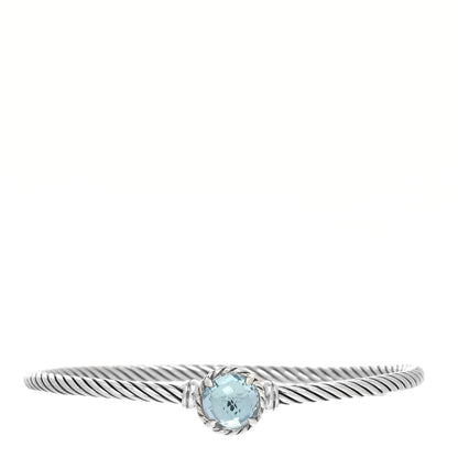 David Yurman Sterling Silver Blue Topaz 3mm Chatelaine Bracelet 1 of 4