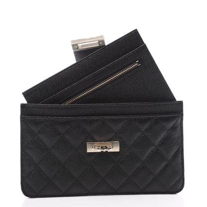 Chanel Caviar Quilted CC Strap Pouch Black 4 of 10