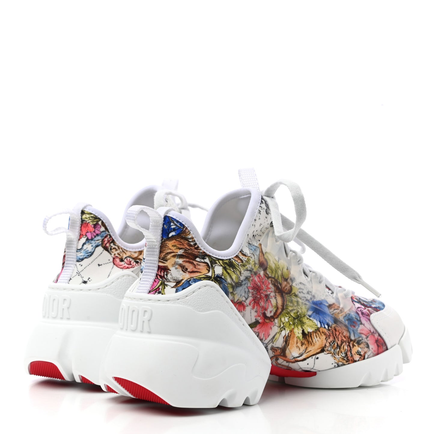 Neoprene Rubber Champetre Print Womens D-Connect Sneakers 35 White Multicolor