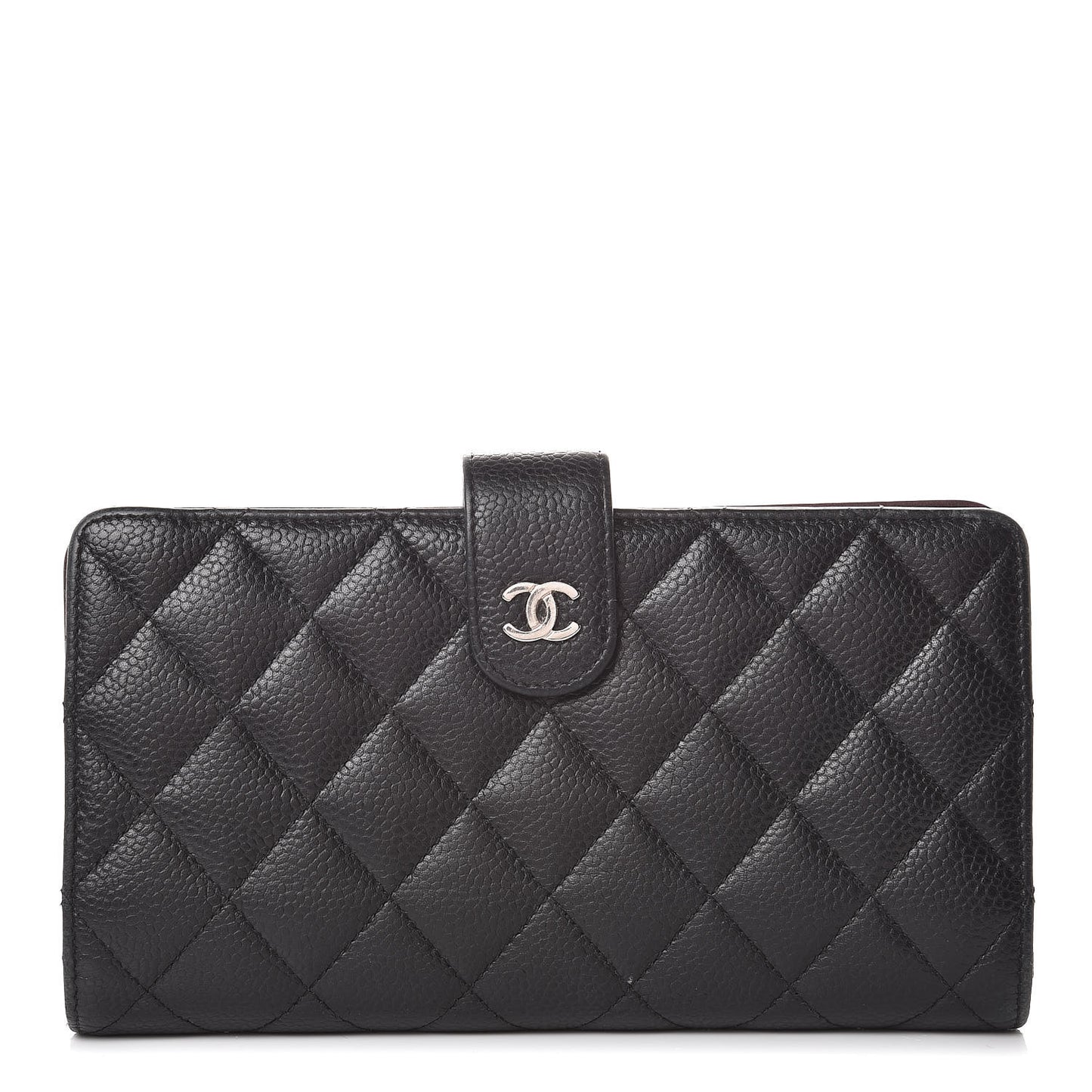 Caviar Quilted CC French Wallet Black