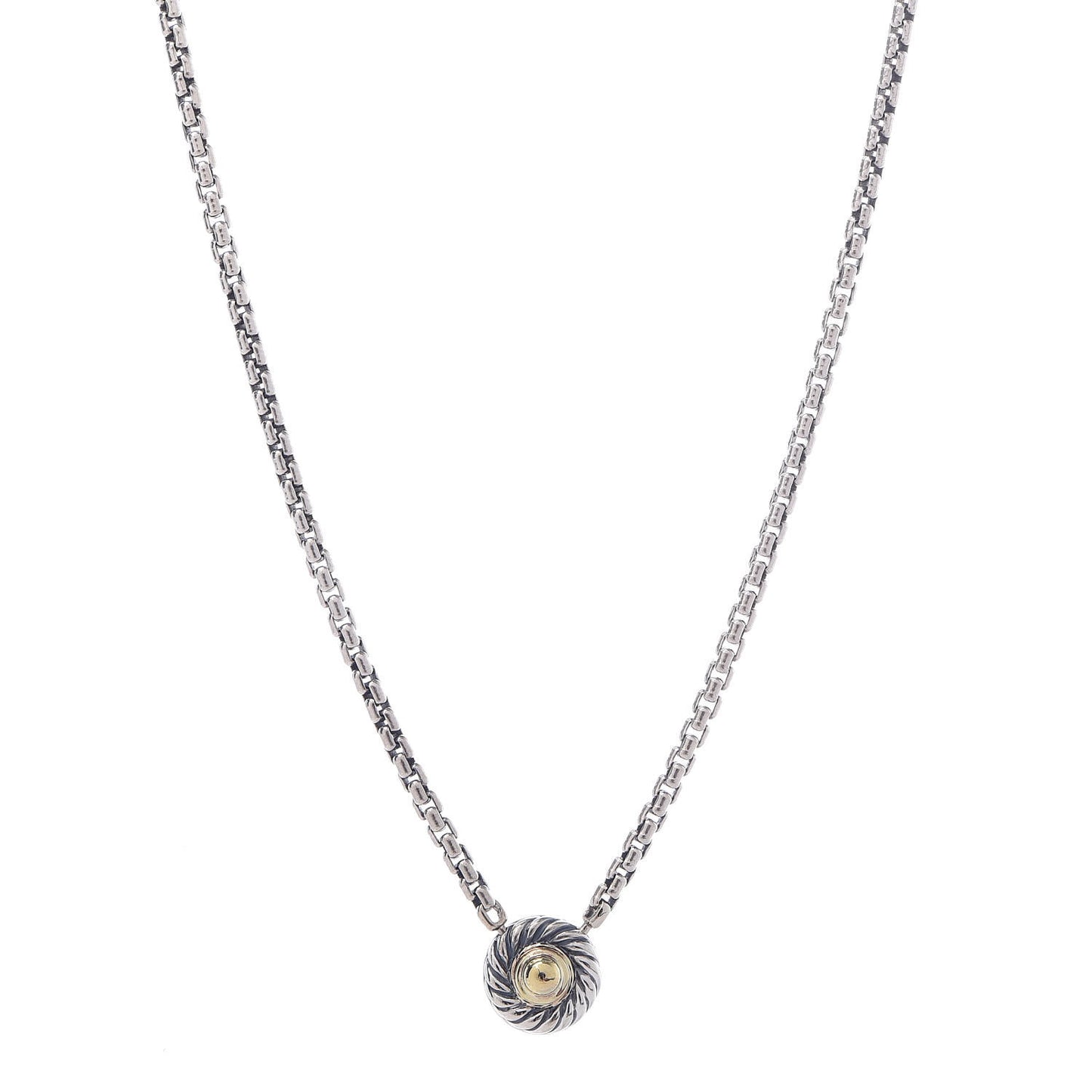 Sterling Silver 14K Yellow Gold Cookie Pendant Necklace