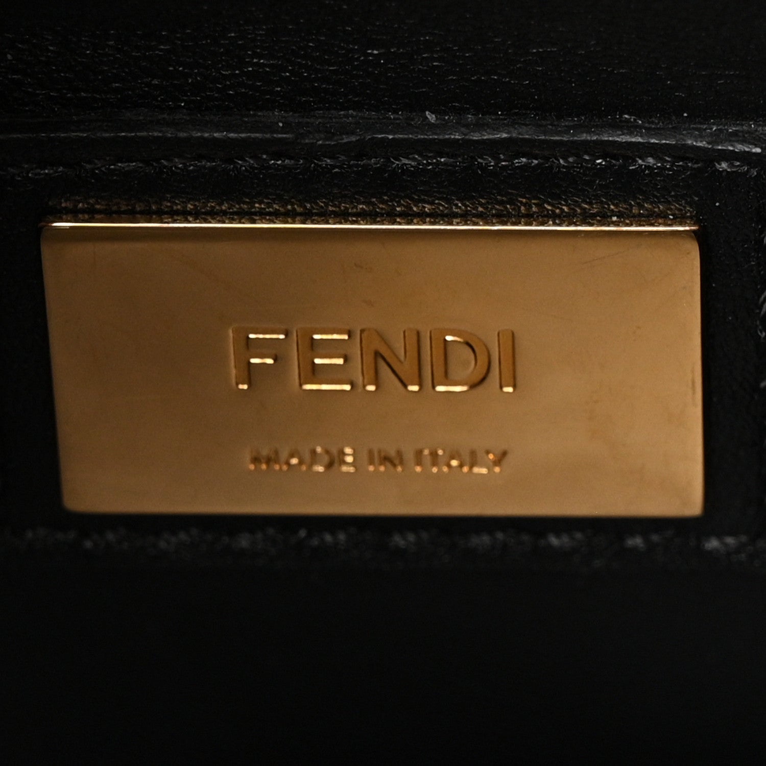 Fendi Vitello Seta Shiny Nappa Medium Peekaboo Iconic Satchel Black 7 of 14