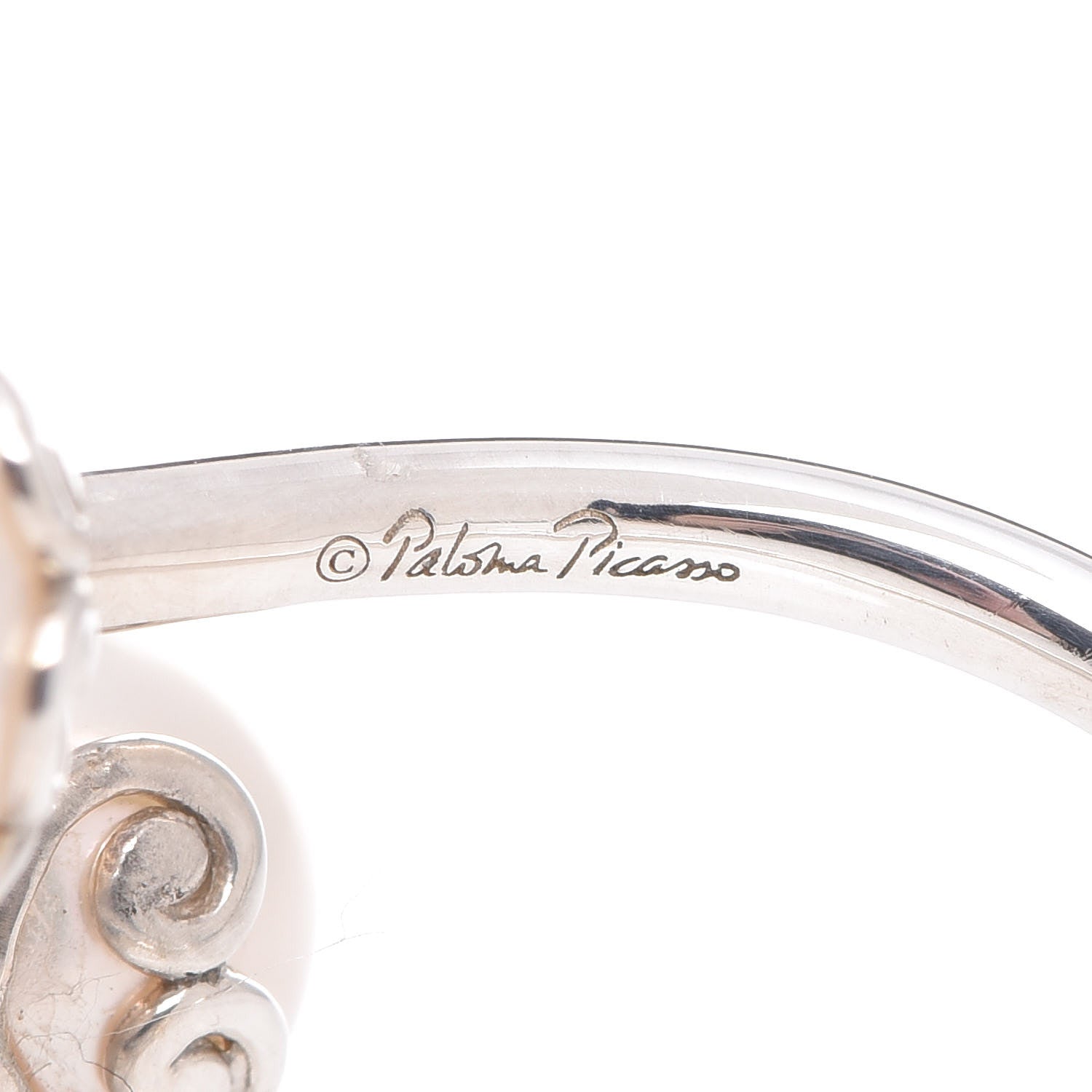Tiffany Sterling Silver Freshwater Pearl Paloma Picasso Goldoni Heart Ring 49 5 5 of 6