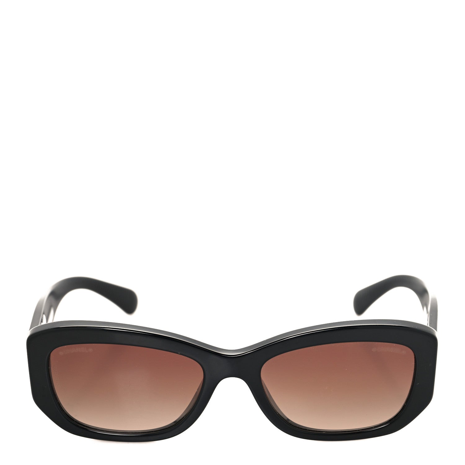 Chanel Acetate Rectangle Sunglasses 5493-A Black Brown 2 of 6