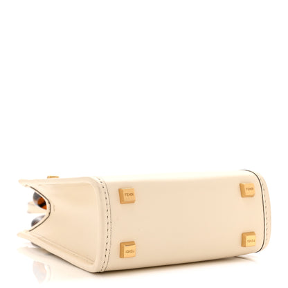Fendi Vitello King Plexiglass Logo Embossed Mini Fendi Sunshine Shopper Tote White Rice 4 of 10