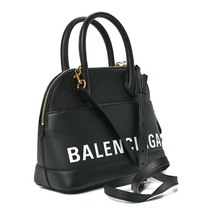 Balenciaga Signature Grained Calfskin Logo S Ville Top Handle Bag Black 3 of 12