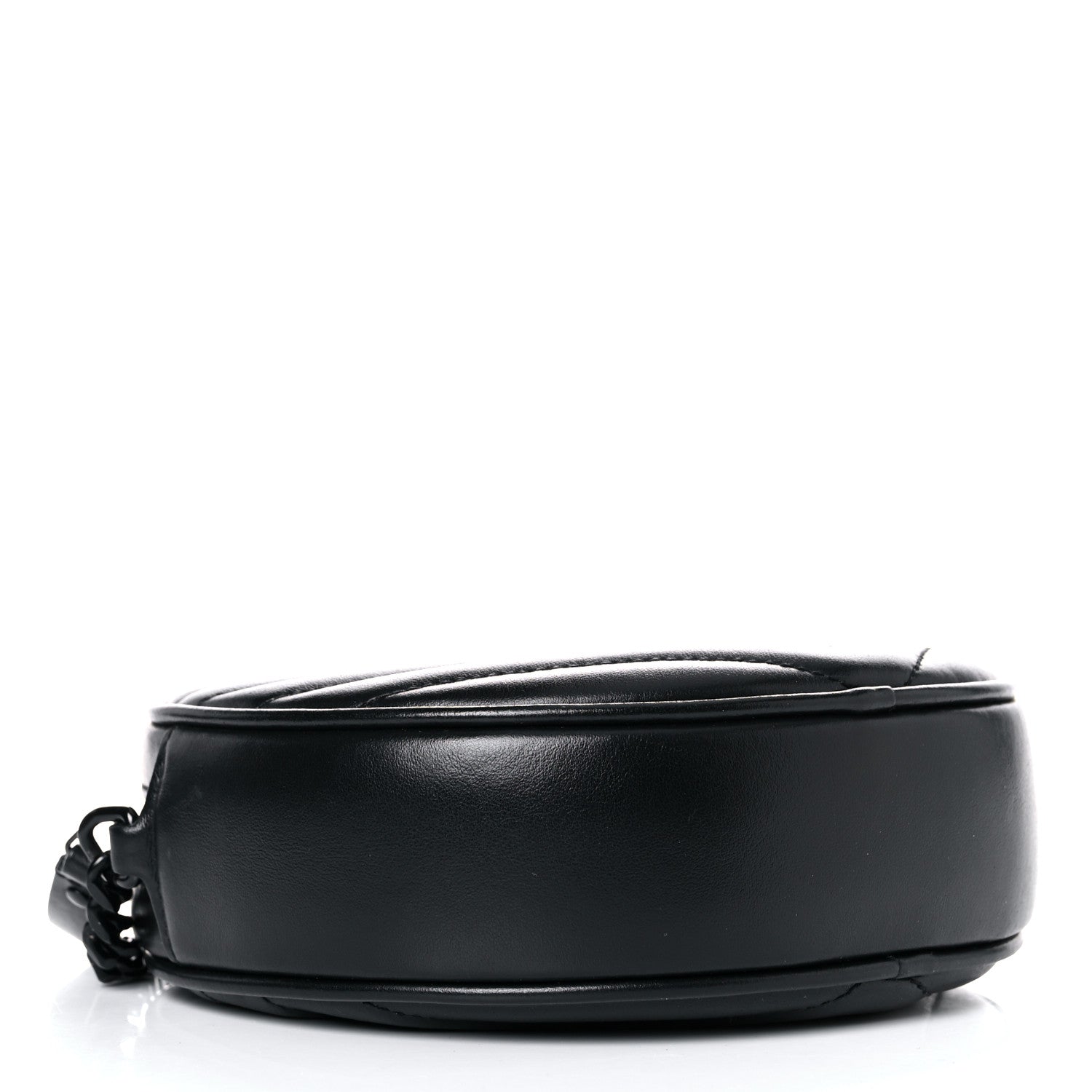 Saint Laurent Calfskin Matelasse Chevron Round Vinyle Camera Bag Black 4 of 17