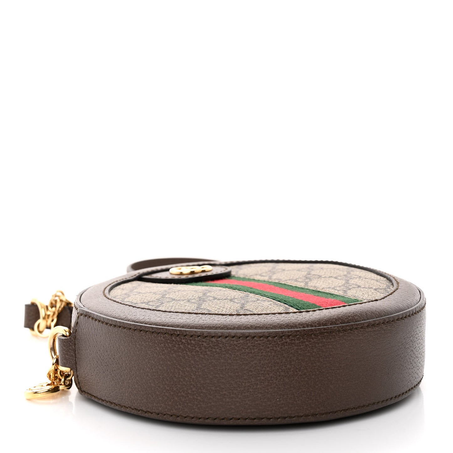 GG Supreme Monogram Web Mini Ophidia Round Shoulder Bag Brown