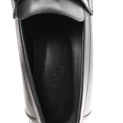 Hermes Calfskin Womens Faubourg Loafers 40 Black 8 of 9