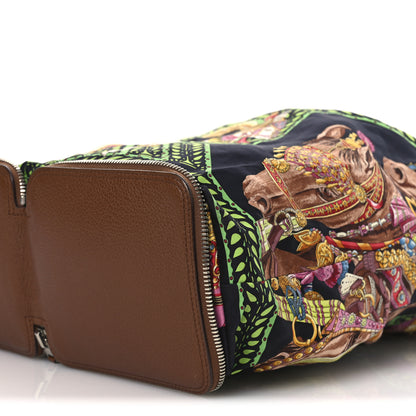 Hermes Buffle Silky Pop La Danse du Cheval Marwari Shopper Tote Noir Vert Vif Multicolor 9 of 15