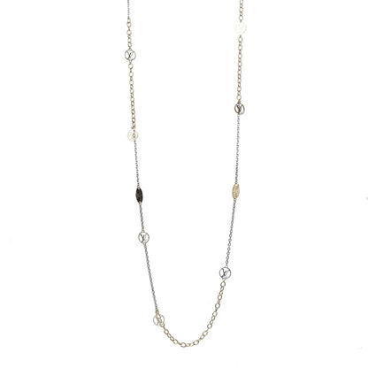 Louis Vuitton Logomania Sautoir Necklace Silver Gold 1 of 5