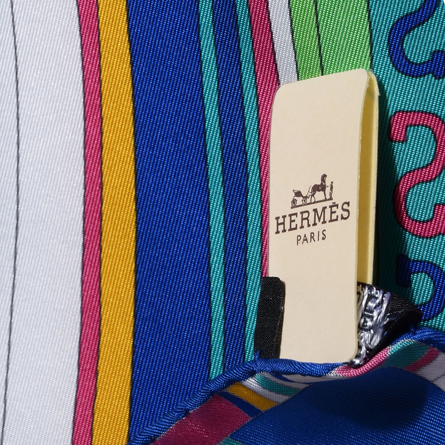 Hermes Silk Tohu Bohu Scarf 90 Bleu Dur Vert Veronese Rose 6 of 7