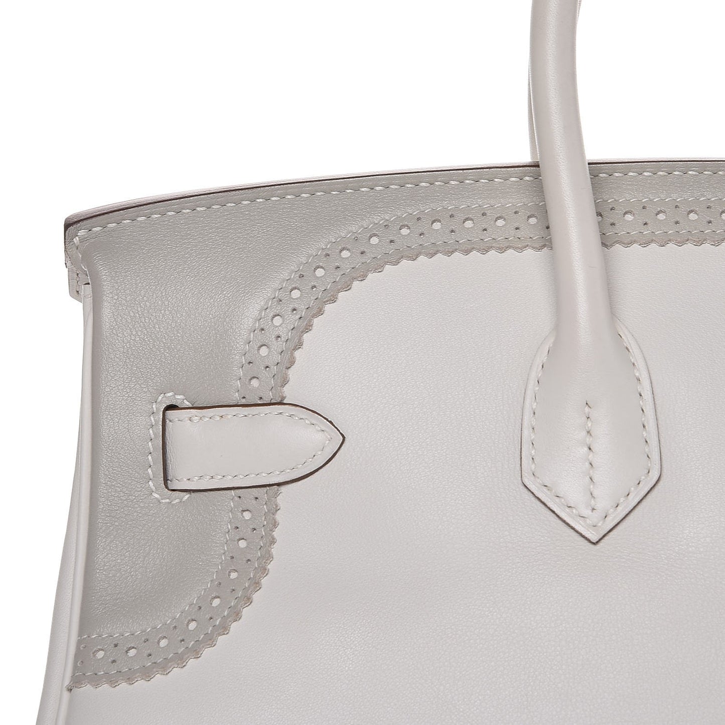 Swift Ghillies Birkin 35 White Gris Perle