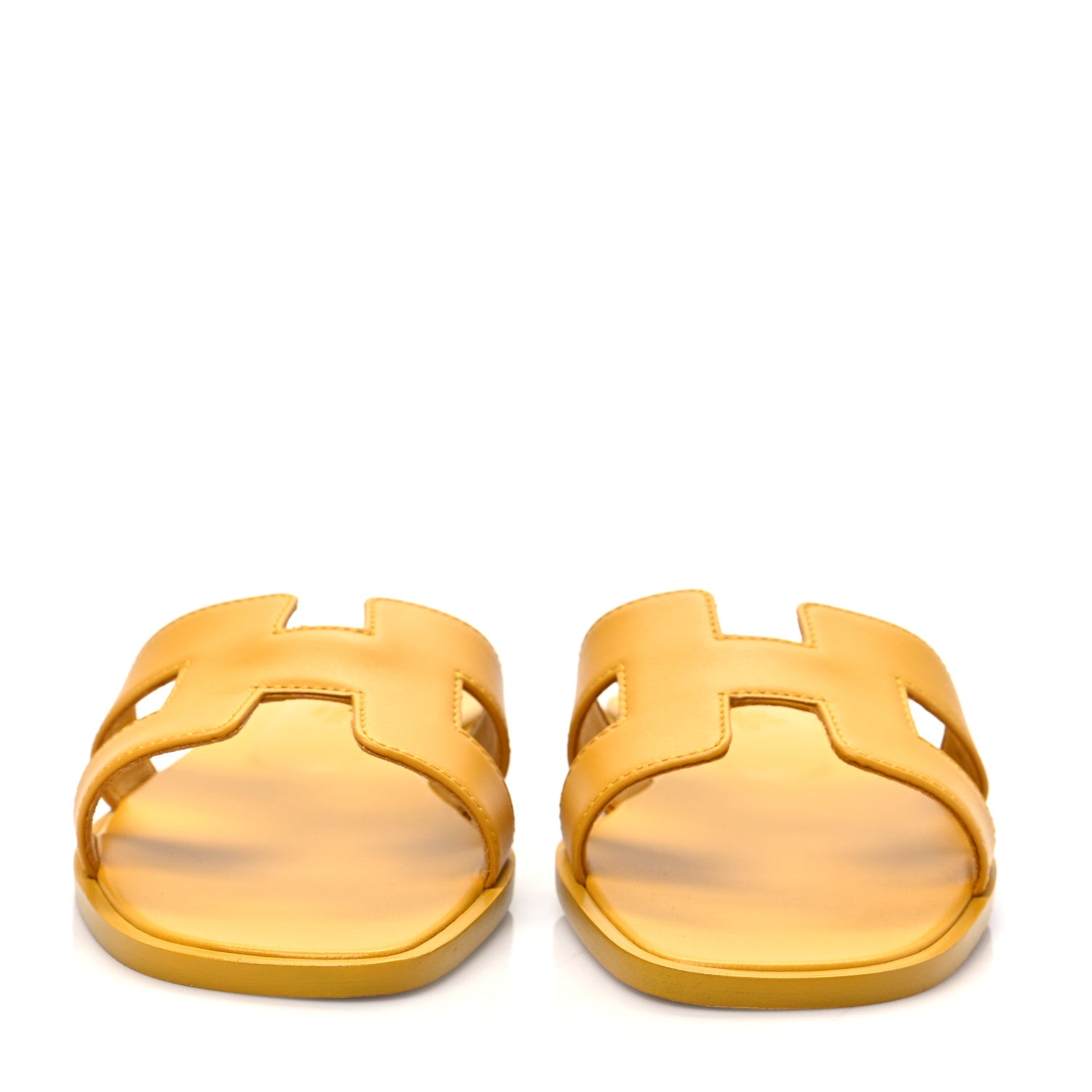 Hermes Calfskin Oran Sandals 36 Jaune Topaze 2 of 9