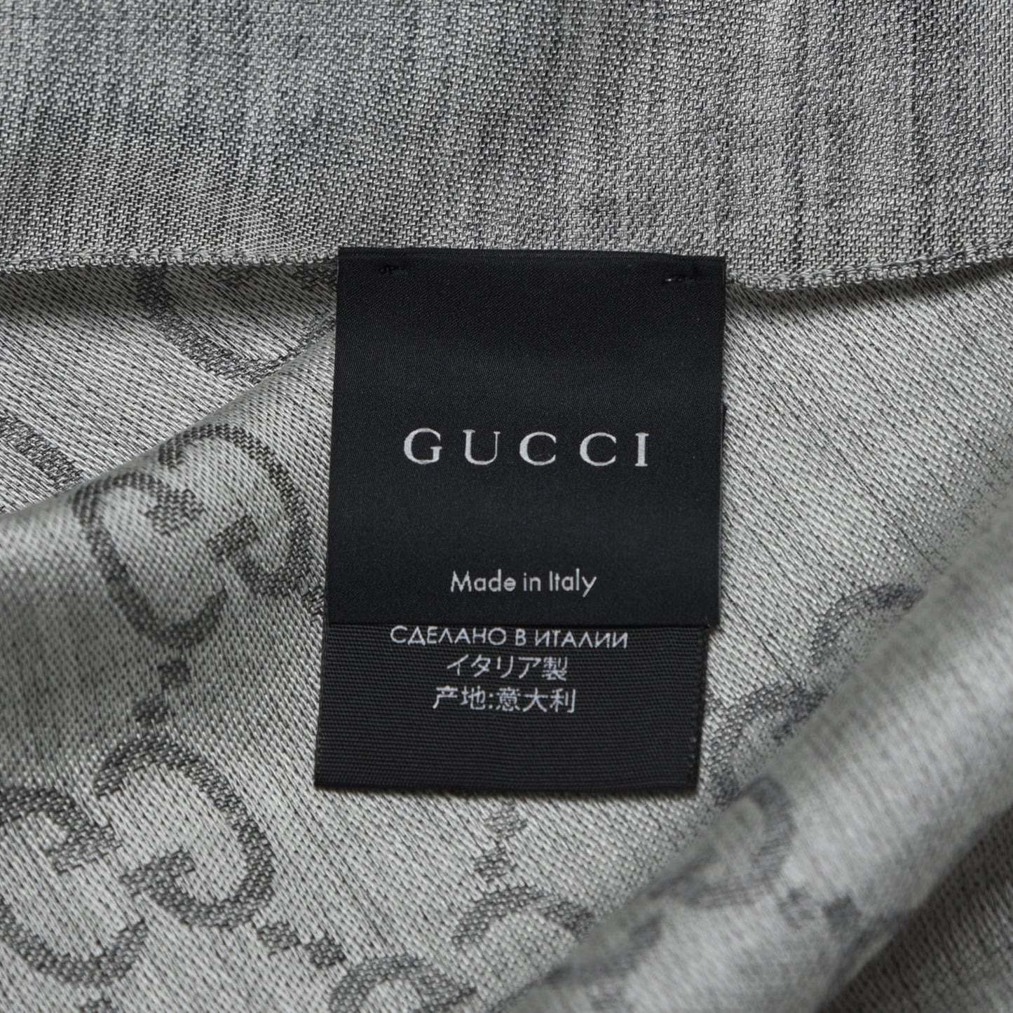 Wool Silk GG Monogram GGNat Scarf Lead
