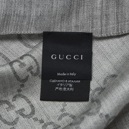 Gucci Wool Silk GG Monogram GGNat Scarf Lead 4 of 4