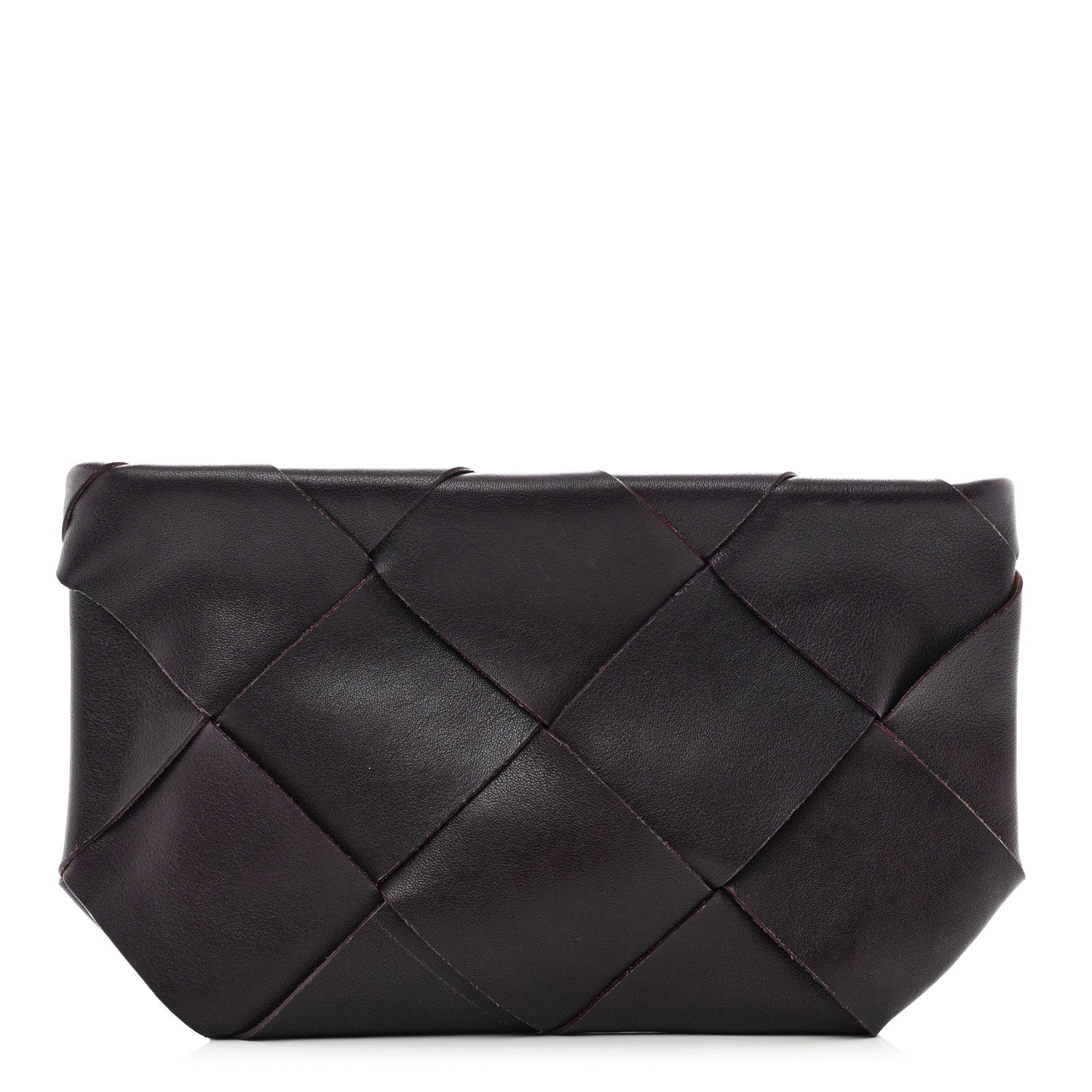 Bottega Veneta Calfskin Maxi Intrecciato Clutch Grape 1 of 6
