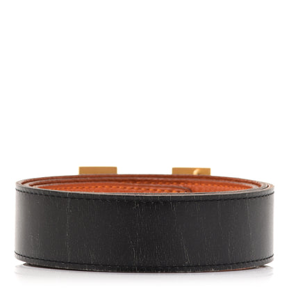 Hermes Box Togo 32mm H Belt 85 Black Orange 3 of 11