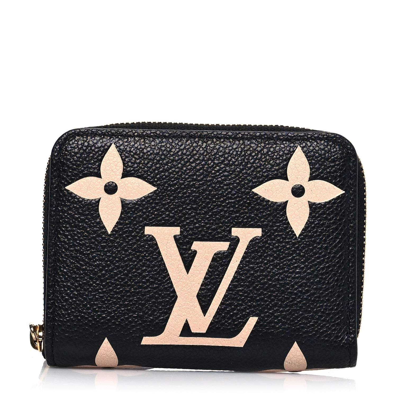 Louis Vuitton Empreinte Monogram Giant Zippy Coin Purse Black Beige 1 of 8