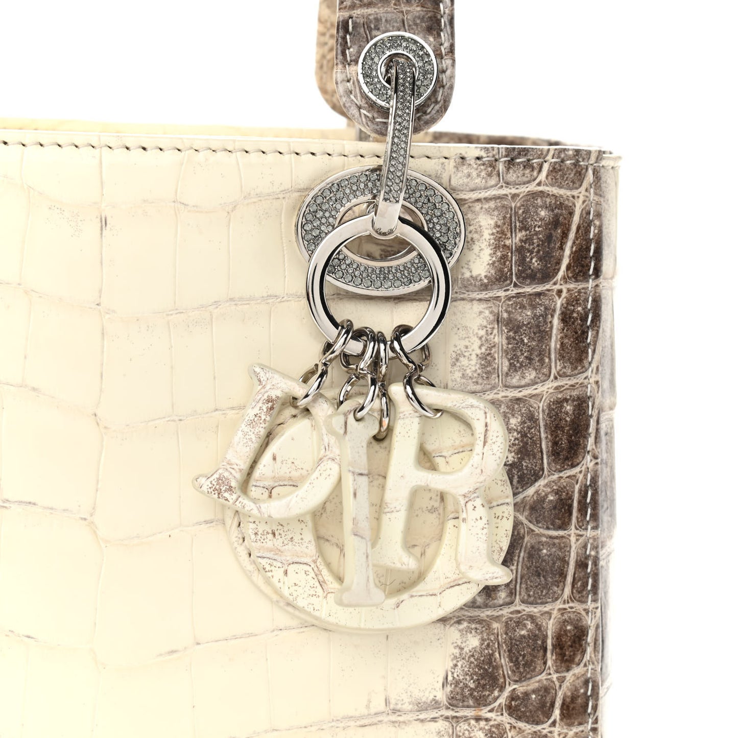 Niloticus Crocodile Himalaya Small Lady Dior White