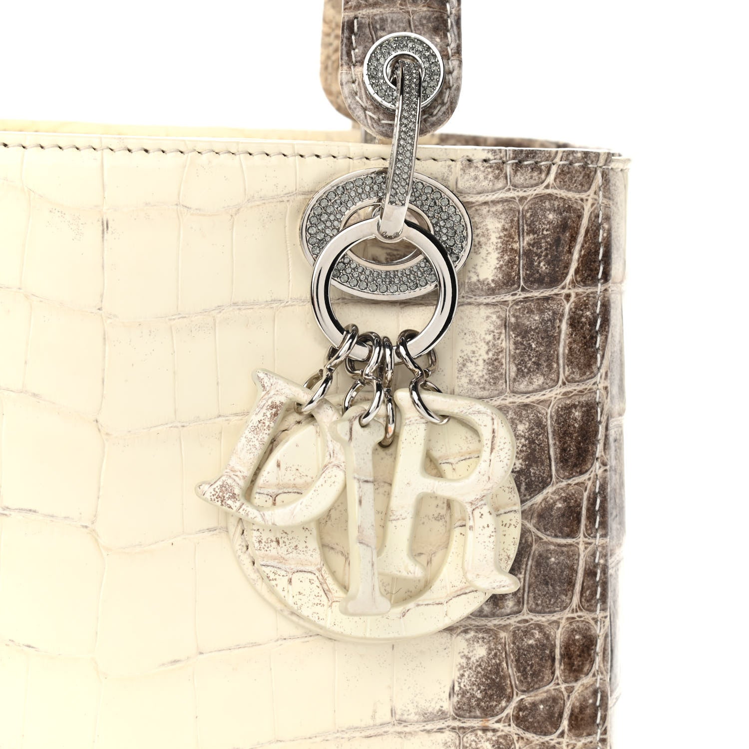 Christian Dior Niloticus Crocodile Himalaya Small Lady Dior White 7 of 10
