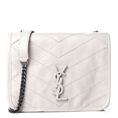 Saint Laurent Crinkled Calfskin Matelasse Monogram Niki Chain Wallet Crema Soft 1 of 5