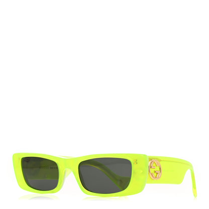 Gucci Acetate Rectangular Sunglasses GG0516S Fluorescent Yellow 1 of 7
