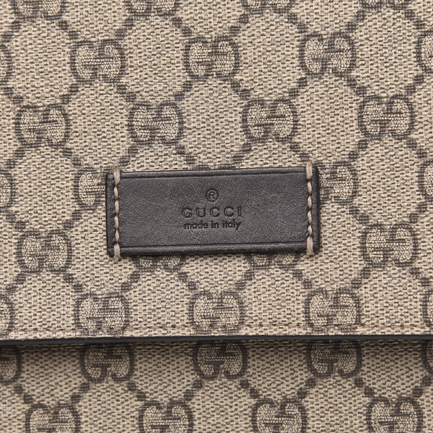GG Supreme Monogram Selleria Calfskin Messenger Diaper Bag Beige Ebony Cocoa Dark Chocolate