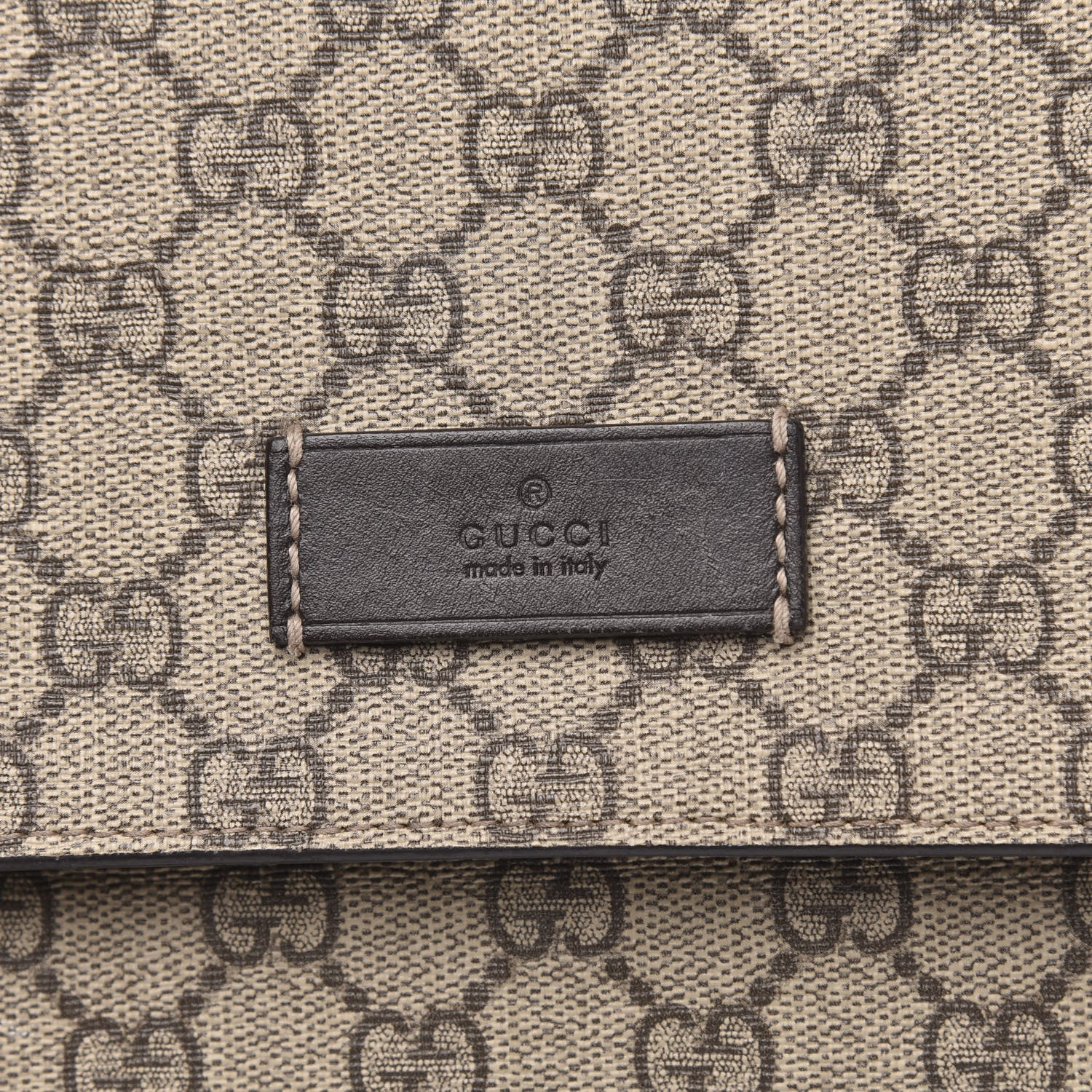Gucci GG Supreme Monogram Selleria Calfskin Messenger Diaper Bag Beige Ebony Cocoa Dark Chocolate 11 of 13
