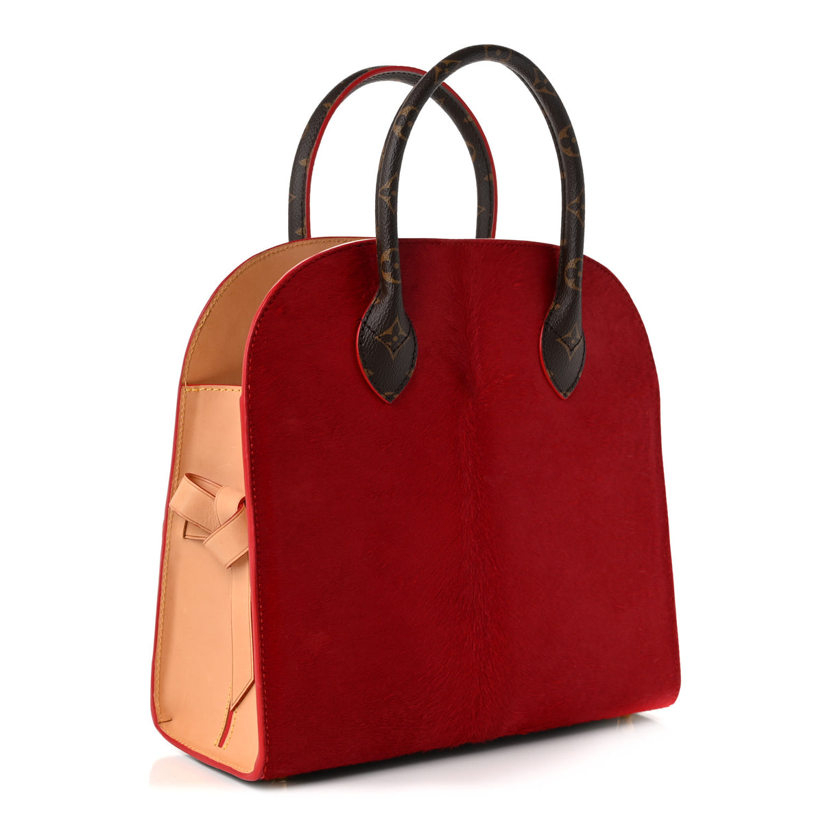 Louis Vuitton Monogram Calf Hair Spikes Iconoclasts Christian Louboutin Tote Red 3 of 9
