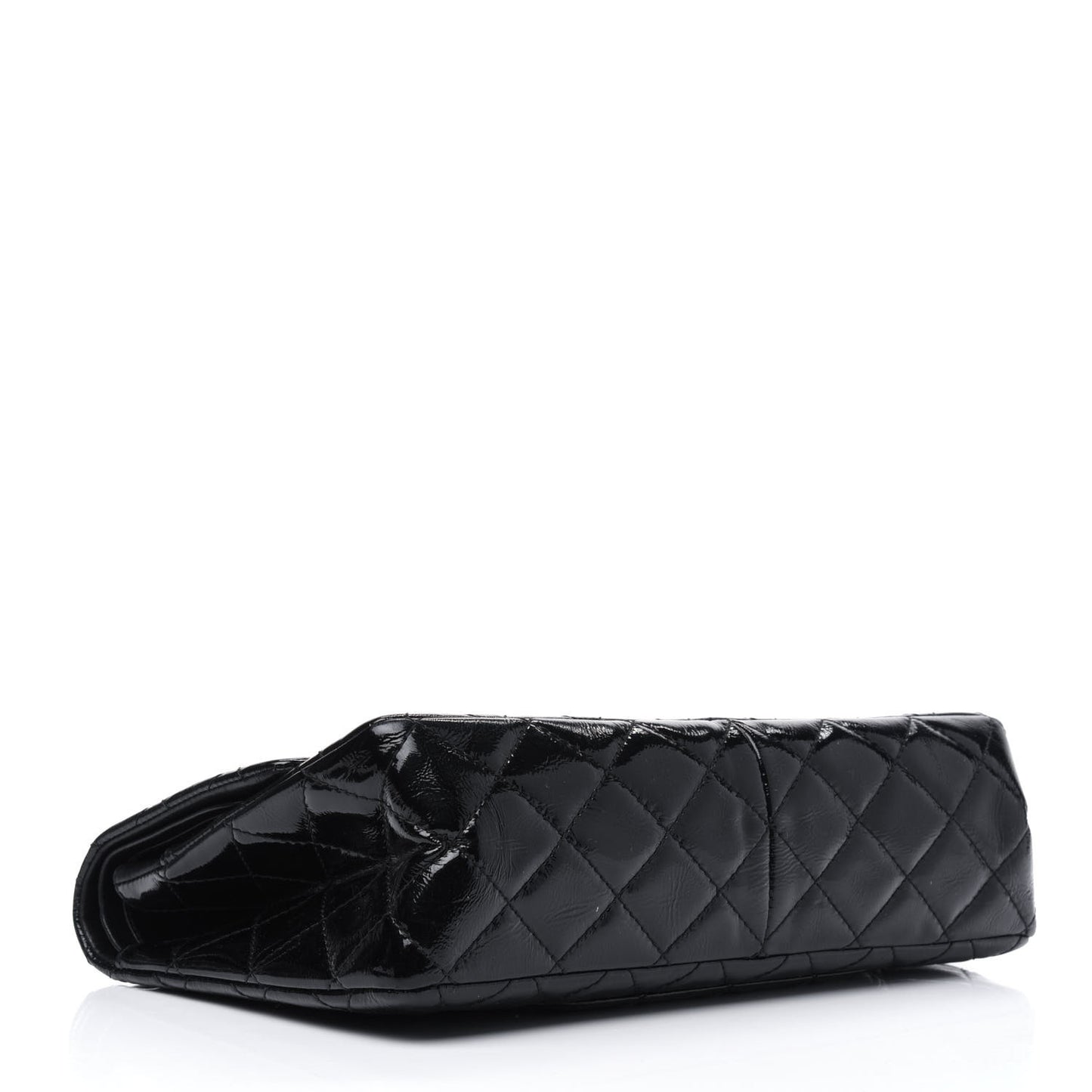 Distressed Patent Quilted 2.55 Reissue 227 Flap Black