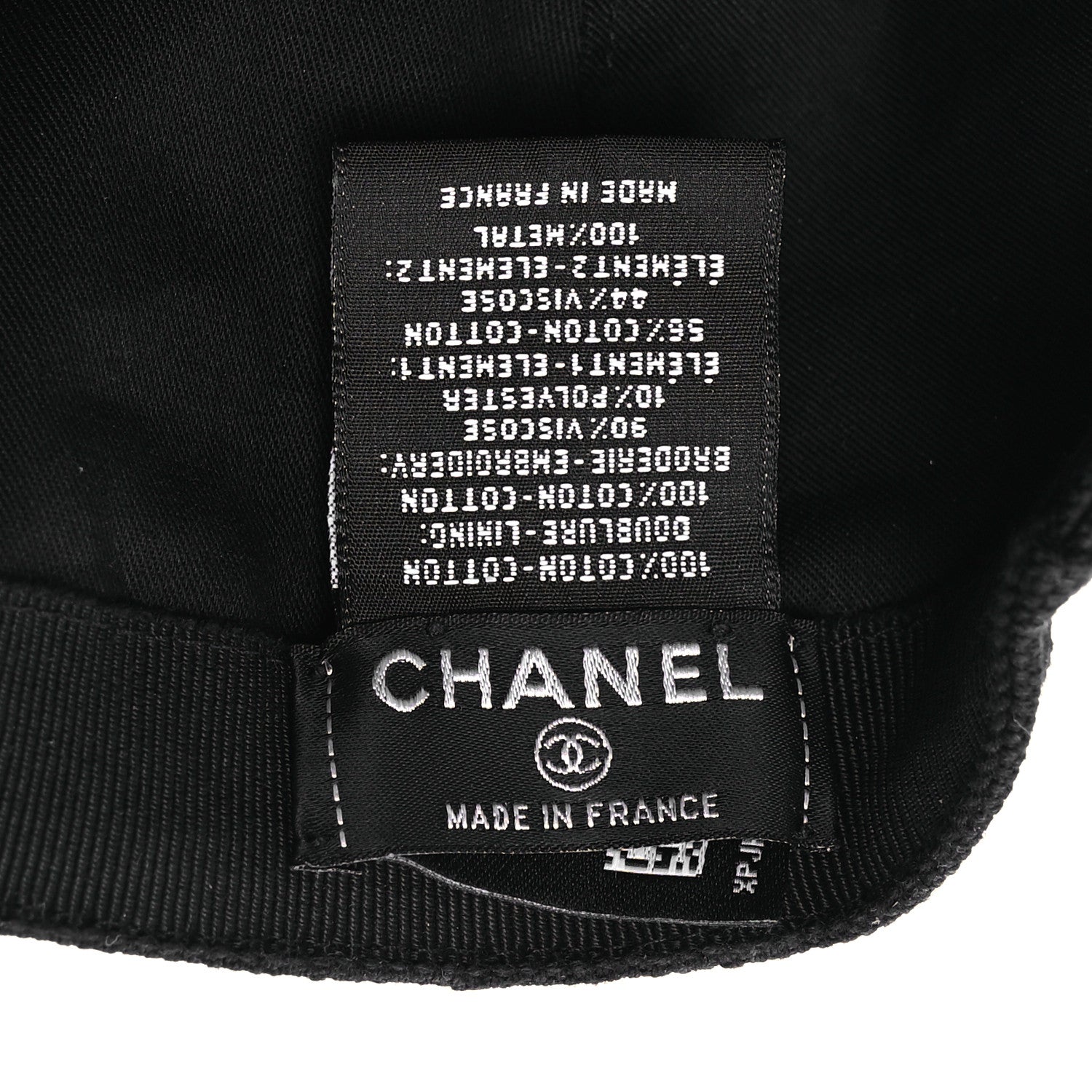 Chanel Cotton CC Cap Hat Black Multicolor 8 of 9