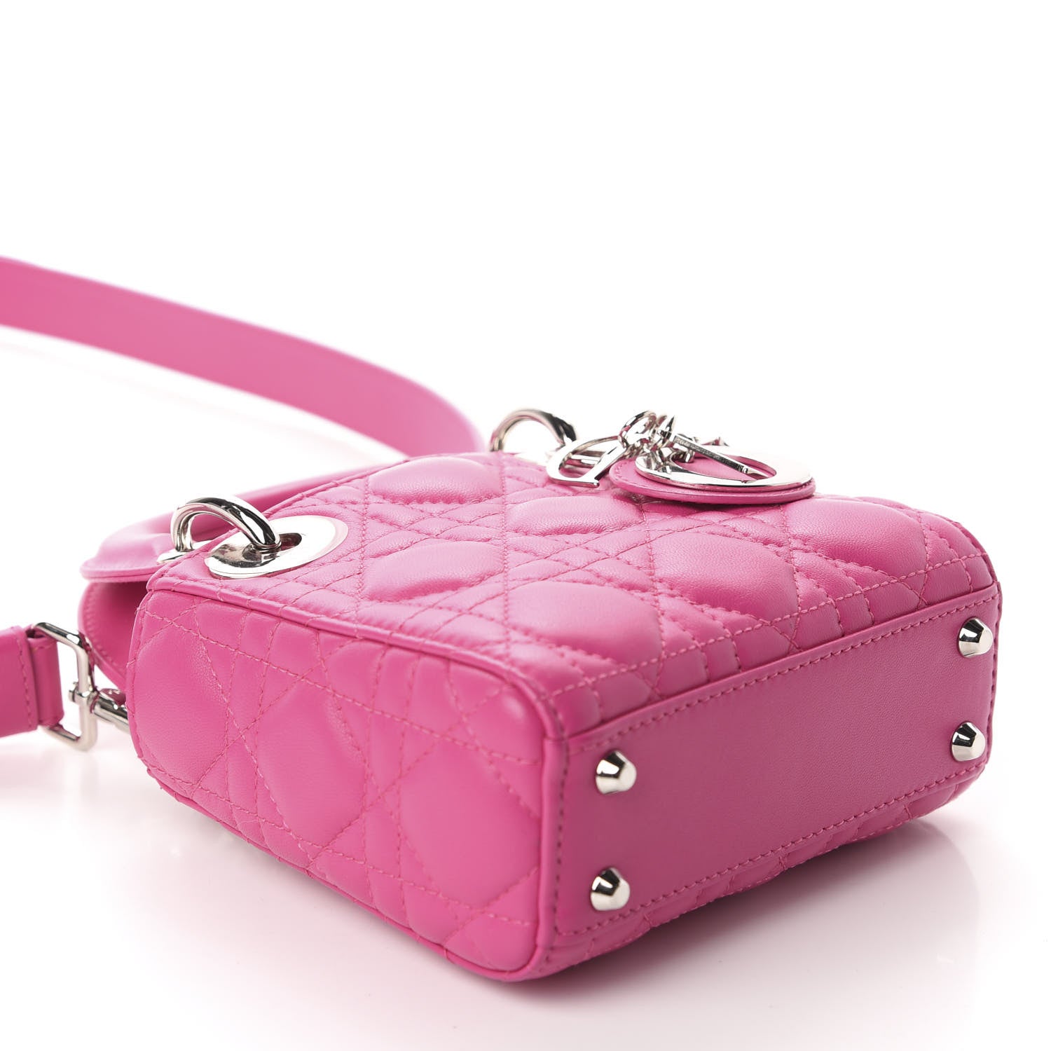 Christian Dior Lambskin Cannage Mini Lady Dior Sorbet 4 of 10