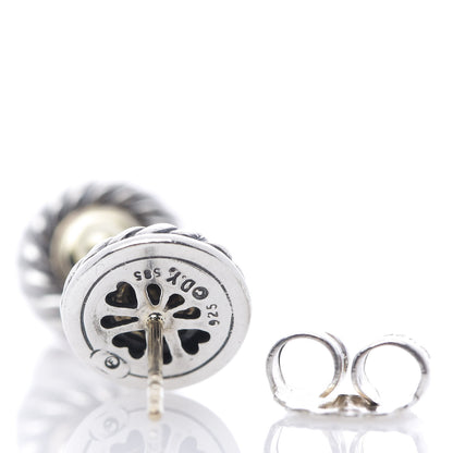 David Yurman Sterling Silver 14K Yellow Gold Cookie Earrings 3 of 3