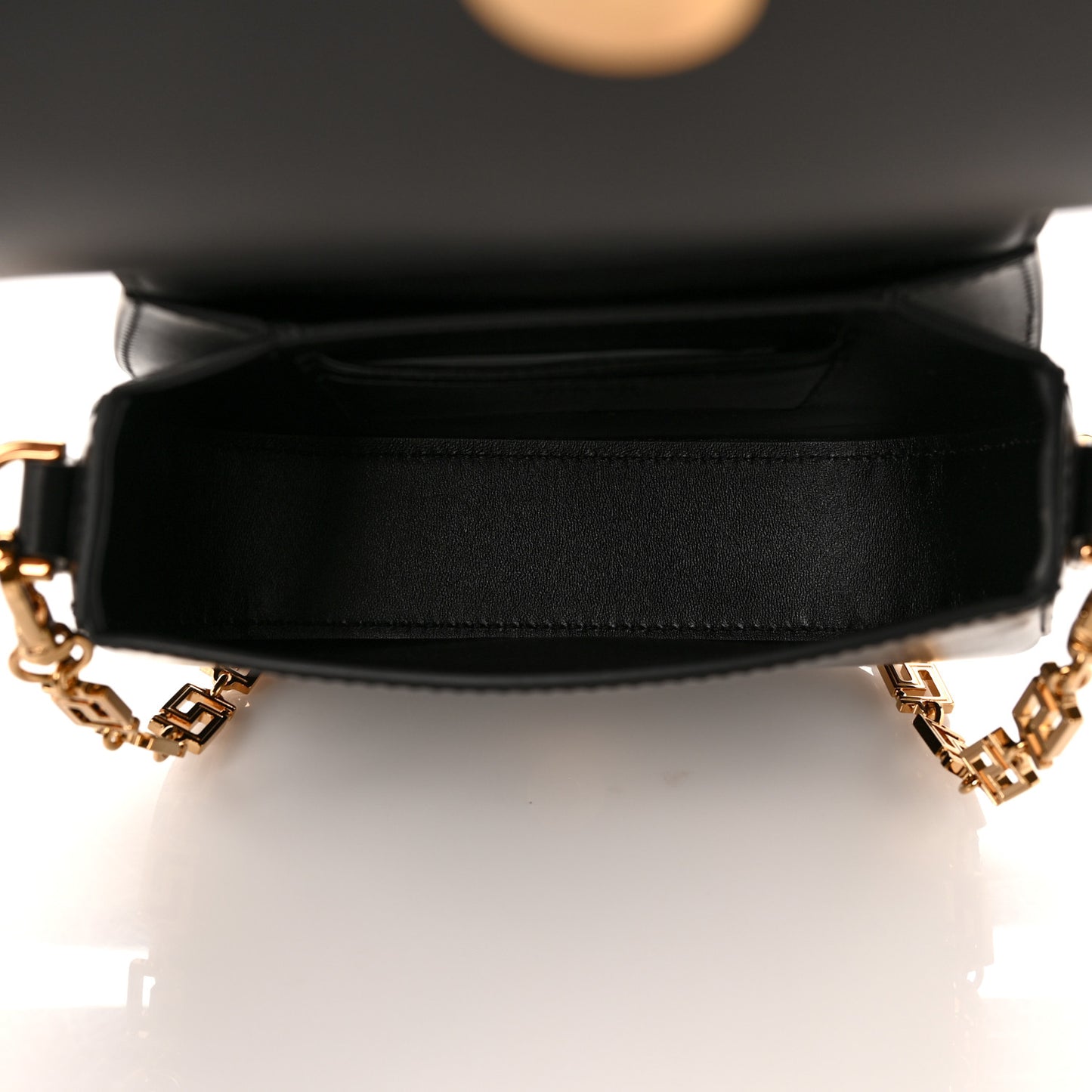 Calfskin Small Greca Goddess Shoulder Bag Black