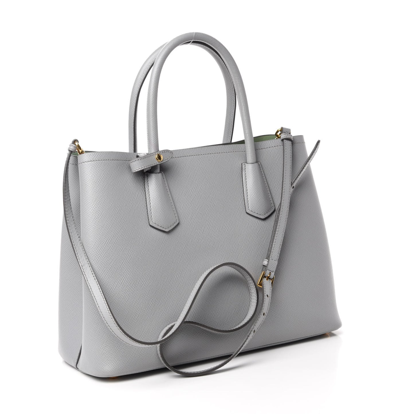 Saffiano Cuir Medium Double Bag Granito Acquamarina