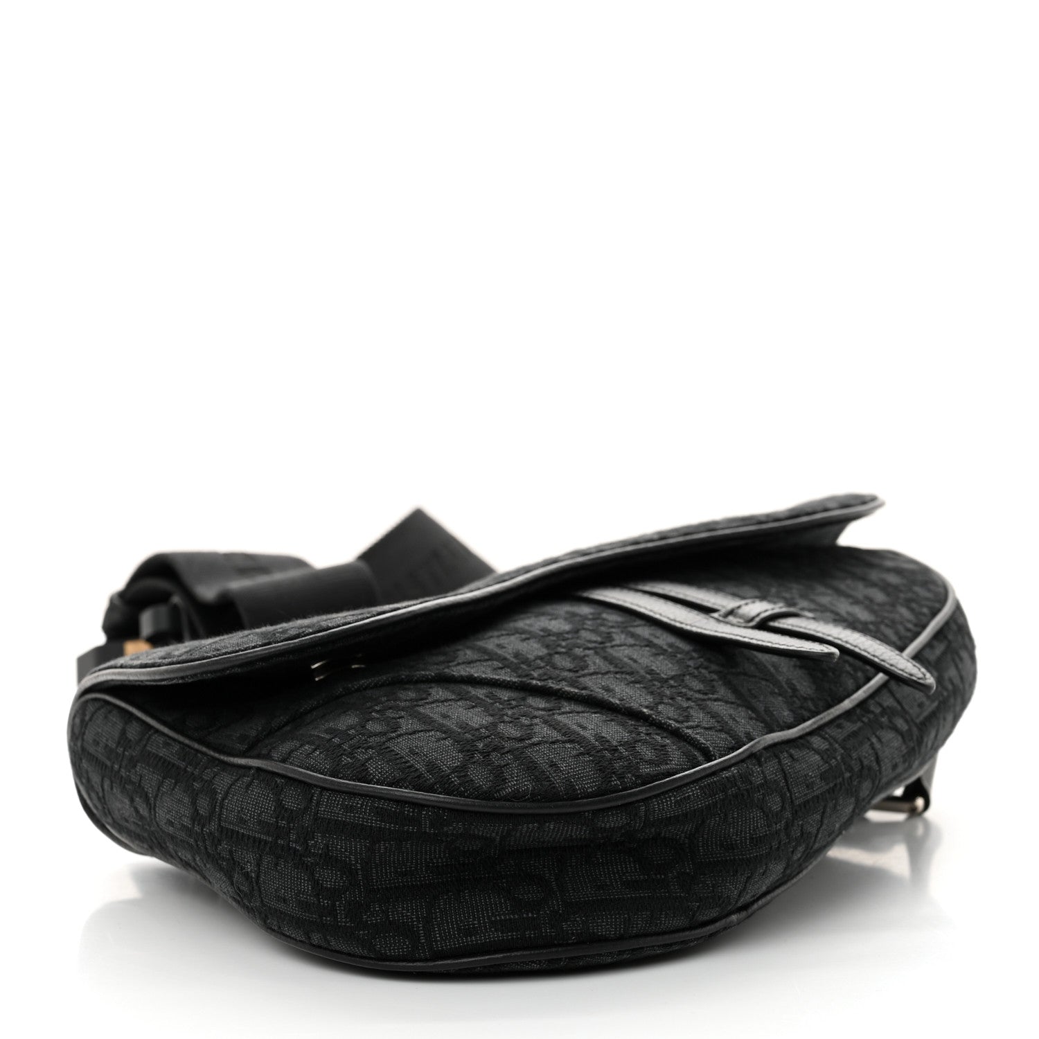 Christian Dior Oblique Mens Saddle Bag Black Blue 4 of 10