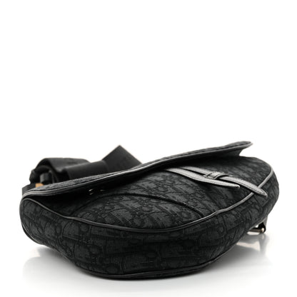 Christian Dior Oblique Mens Saddle Bag Black Blue 4 of 10