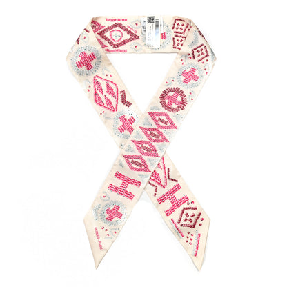 Hermes Silk Kelly En Perles Twilly Creme Framboise 1 of 4