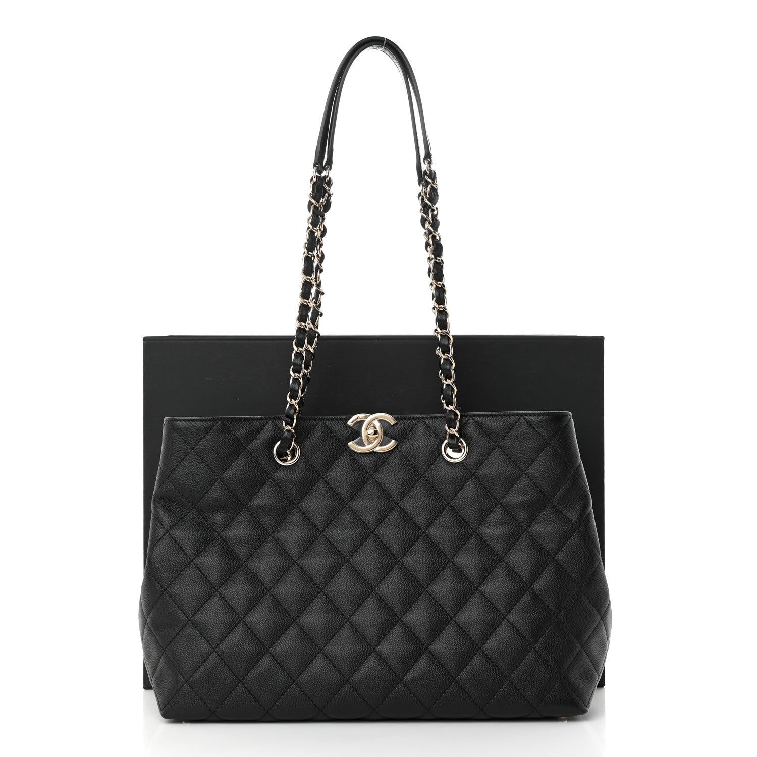 Chanel Caviar Quilted Small Shopping Tote Black 11 of 11