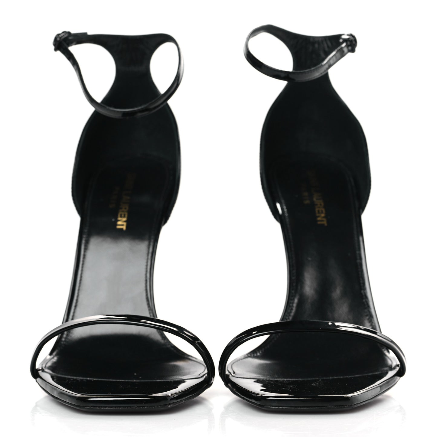 Patent Calfskin Opyum 110 Sandals 41 Black Gold