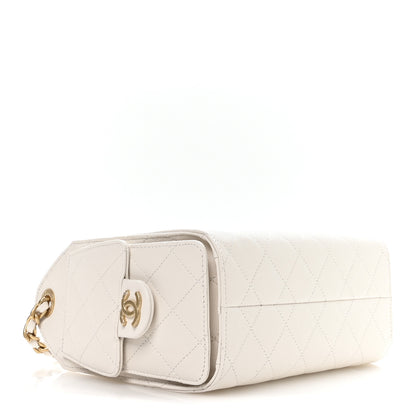 Chanel Caviar Quilted Mini Chanel 25 Handbag White 7 of 21
