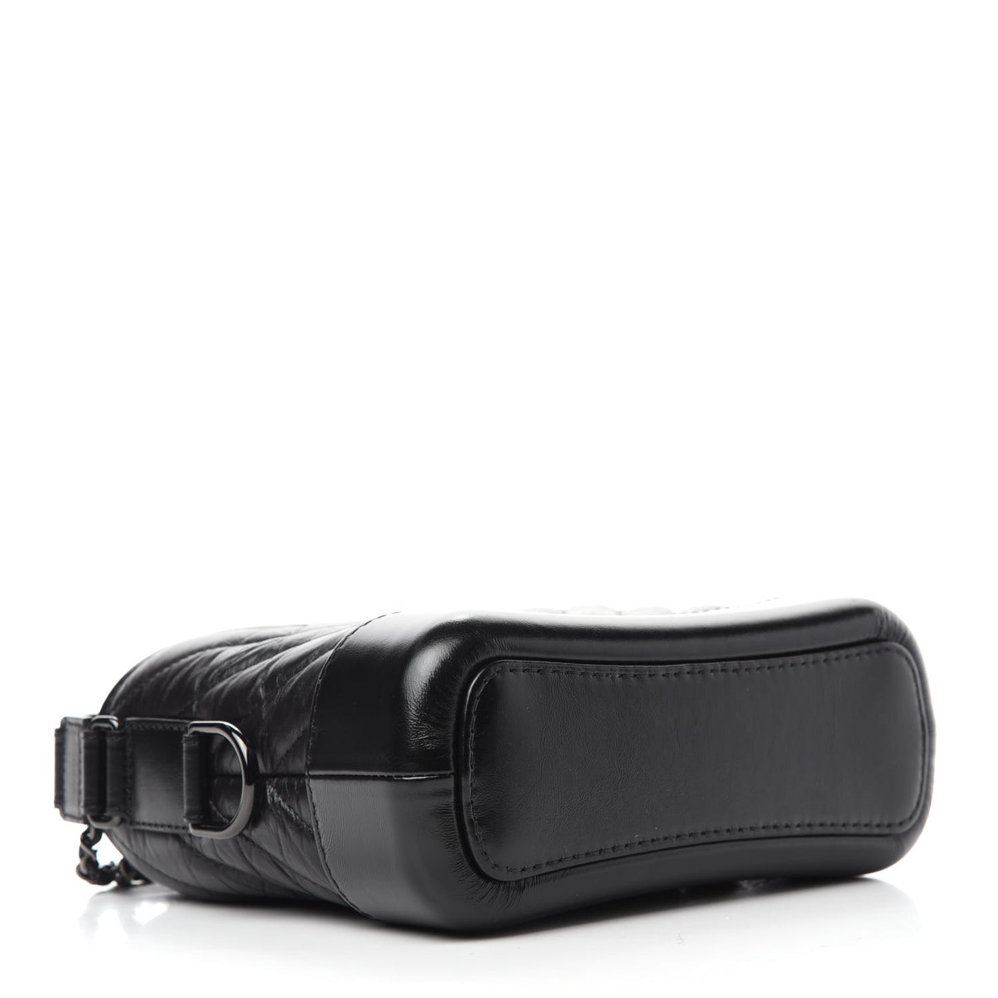 Aged Calfskin Chevron Quilted Small Gabrielle Hobo So Black